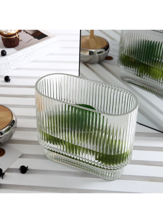 البيضاوي مزروعة الزجاج مزروعة الزهرة واضحة للزهرة المنزل Centerpieces ديكور - Image 4